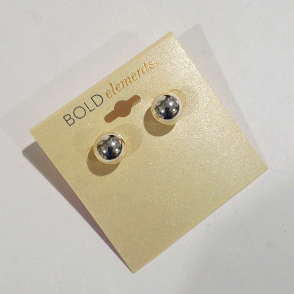 BOLD elements Elegant Silver-tone Ball Stud Earrings - Women's Fashion Jewelry - Picture 3 of 7